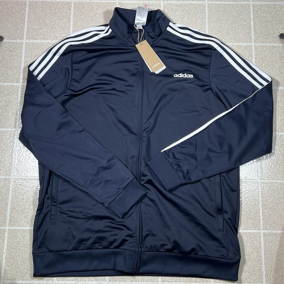 adidas Other - Adidas Essentials 3-Stripes Tricot Track Jacket DU0445 Mens 2XL Tall‎ Blue New
